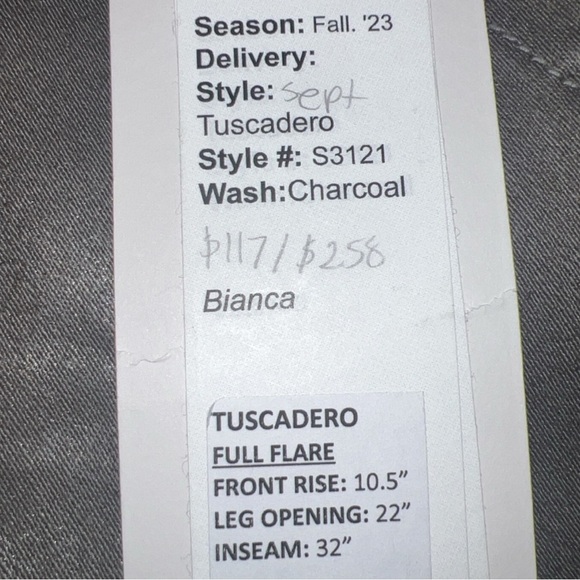 Fidelity Denim Women’s Bianca Tuscadero Flare Pants | Color: Charcoal | NEW/NWT! - Picture 6 of 9